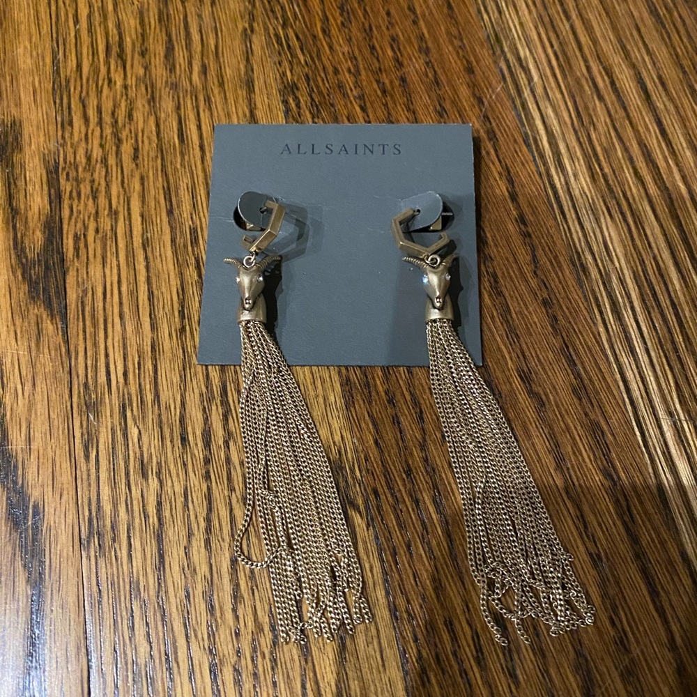All Saints Gold Tassel Aries Earrings